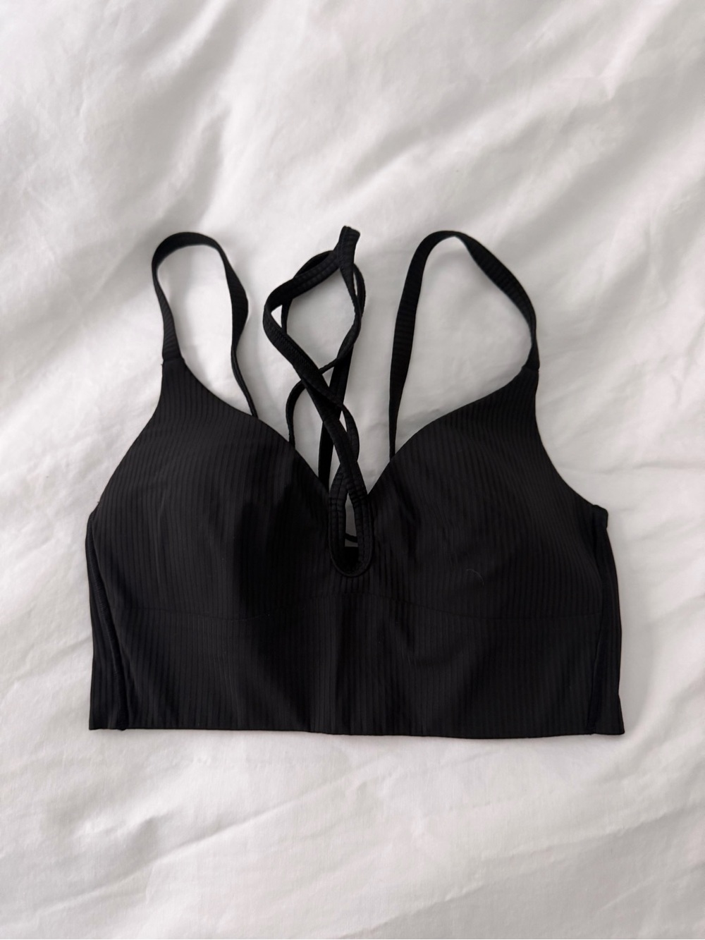 lululemon athletica Black Ribbed Strappy Sports Bra